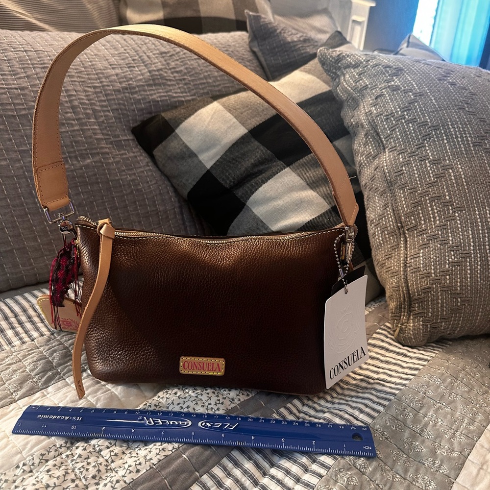 Consuela Magdalena Brown Leather Shoulder Bag